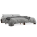 Estructura cama madera ingeniería metal roble ahumado 160x200cm