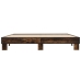 Estructura cama madera ingeniería metal roble ahumado 160x200cm