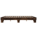 Estructura cama madera ingeniería metal roble ahumado 160x200cm