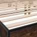 Estructura cama madera ingeniería metal roble ahumado 160x200cm