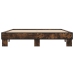 Estructura cama madera ingeniería metal roble ahumado 150x200cm