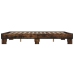 Estructura cama madera ingeniería metal roble ahumado 150x200cm