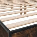 Estructura cama madera ingeniería metal roble ahumado 150x200cm
