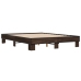 Estructura cama madera ingeniería metal marrón roble 150x200 cm