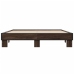 Estructura cama madera ingeniería metal marrón roble 150x200 cm