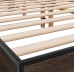 Estructura cama madera ingeniería metal marrón roble 150x200 cm