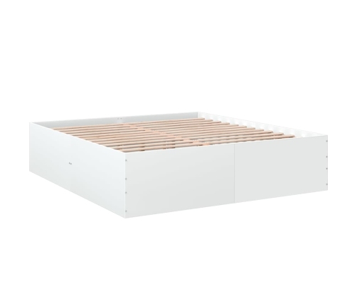Estructura de cama madera de ingeniería blanca 200x200 cm
