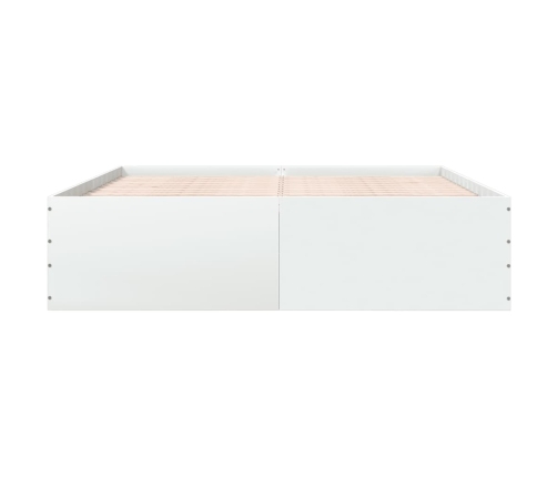 Estructura de cama madera de ingeniería blanca 200x200 cm