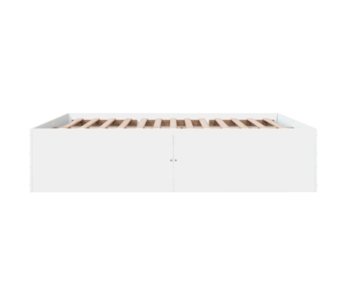 Estructura de cama madera de ingeniería blanca 200x200 cm