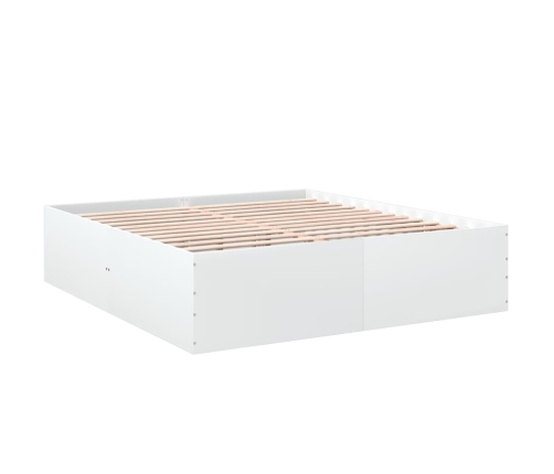 Estructura de cama madera de ingeniería blanca 200x200 cm