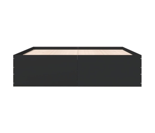 Estructura de cama madera de ingeniería negra 200x200 cm