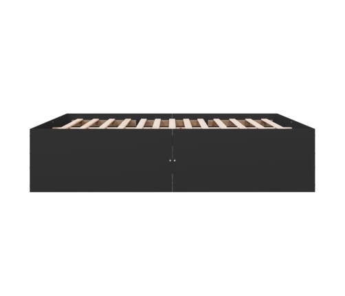 Estructura de cama madera de ingeniería negra 200x200 cm