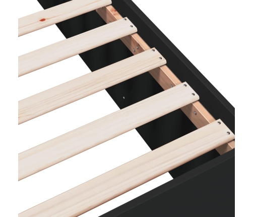 Estructura de cama madera de ingeniería negra 200x200 cm