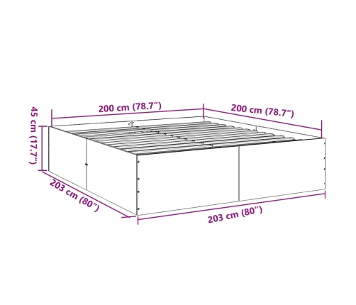 Estructura de cama madera de ingeniería roble Sonoma 200x200 cm