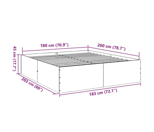 Estructura de cama madera de ingeniería blanca 180x200 cm