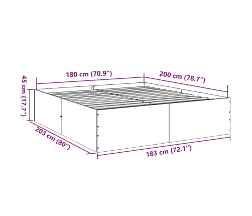 Estructura de cama madera de ingeniería roble Sonoma 180x200 cm