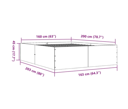 Estructura de cama madera de ingeniería blanca 160x200 cm