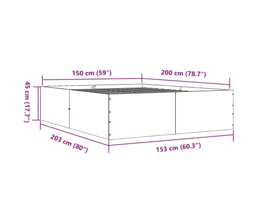 Estructura de cama madera de ingeniería blanca 150x200 cm