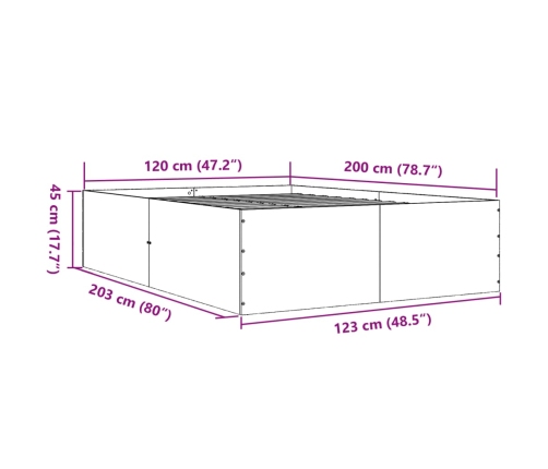 Estructura de cama madera de ingeniería blanca 120x200 cm