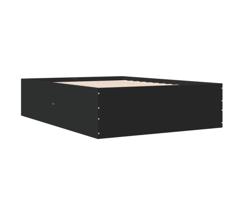 Estructura de cama madera de ingeniería negra 120x200 cm
