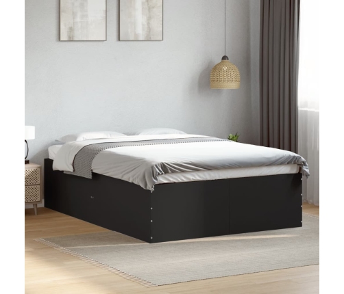 Estructura de cama madera de ingeniería negra 120x200 cm