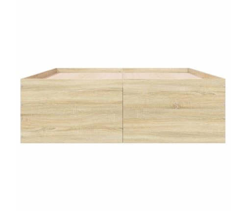 vidaXL Estructura de cama madera de ingeniería roble Sonoma 140x190 cm