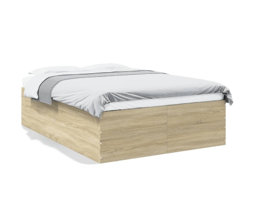 vidaXL Estructura de cama madera de ingeniería roble Sonoma 140x190 cm