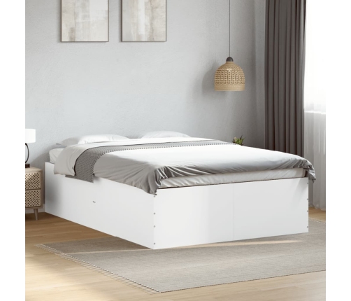 Estructura de cama madera de ingeniería blanca 135x190 cm