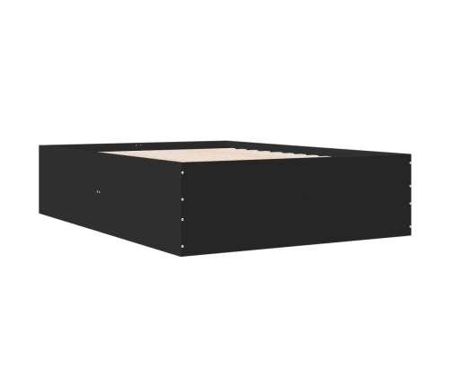 Estructura de cama madera de ingeniería negra 135x190 cm
