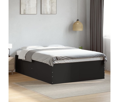 Estructura de cama madera de ingeniería negra 135x190 cm