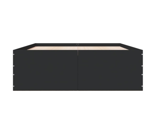 Estructura de cama madera de ingeniería negra 135x190 cm