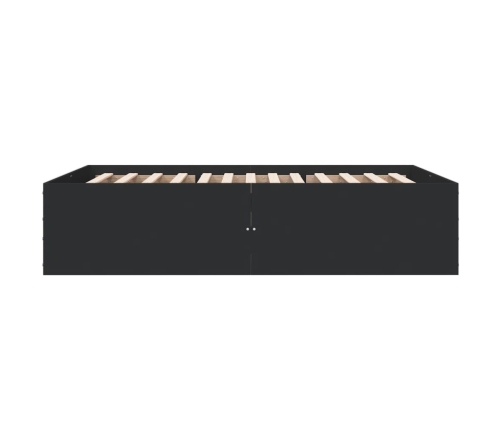 Estructura de cama madera de ingeniería negra 135x190 cm