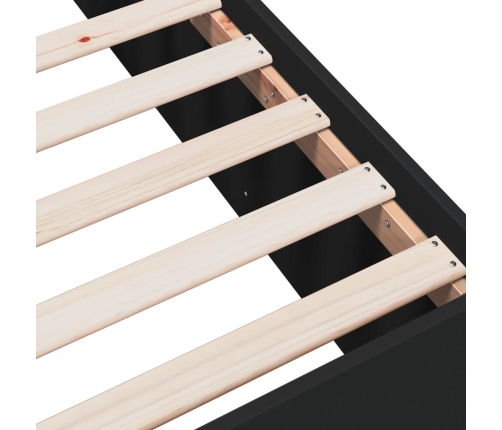 Estructura de cama madera de ingeniería negra 135x190 cm