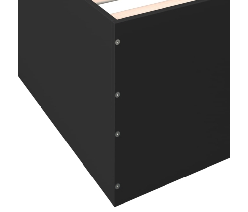Estructura de cama madera de ingeniería negra 135x190 cm