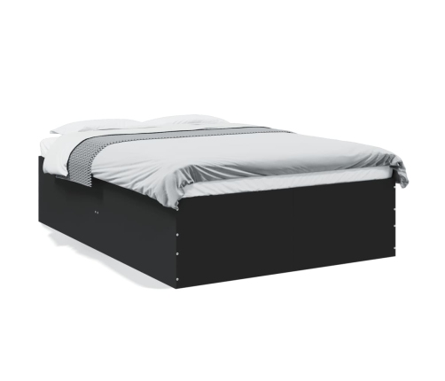 Estructura de cama madera de ingeniería negra 135x190 cm