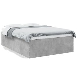 Estructura de cama madera de ingeniería gris hormigón 135x190cm