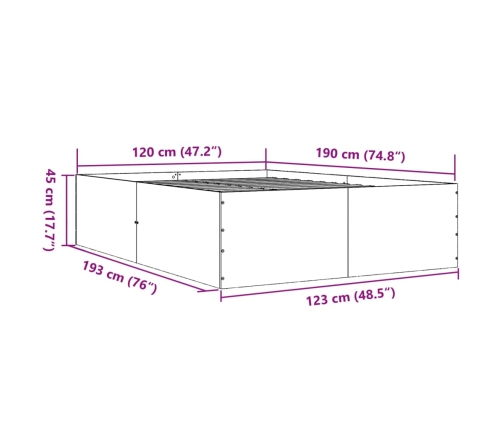 Estructura de cama madera de ingeniería blanca 120x190 cm