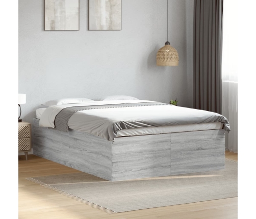 Estructura de cama madera de ingeniería gris Sonoma 120x190 cm