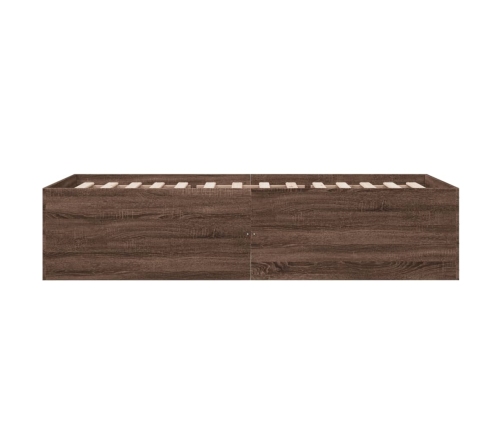 vidaXL Estructura de cama madera de ingeniería marrón roble 100x200 cm