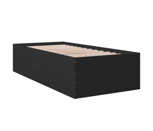 Estructura de cama madera de ingeniería negra 90x200 cm