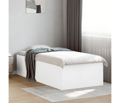 Estructura de cama madera de ingeniería blanca 90x190 cm