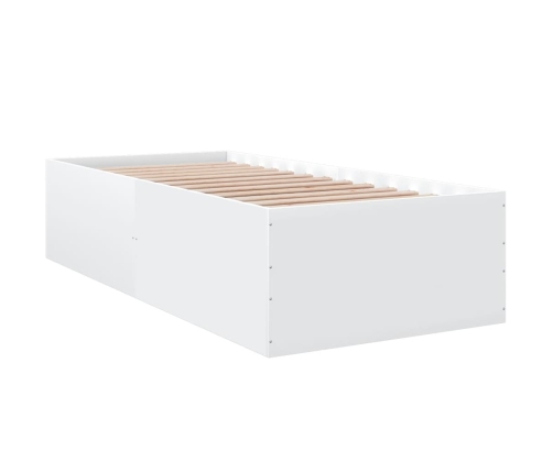 Estructura de cama madera de ingeniería blanca 75x190 cm