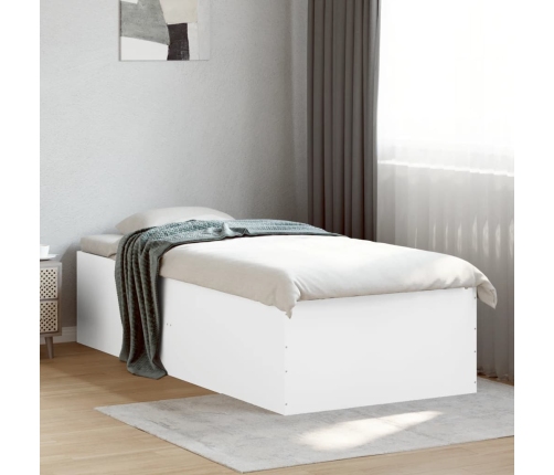 Estructura de cama madera de ingeniería blanca 75x190 cm