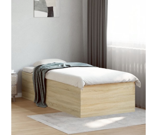 Estructura de cama madera de ingeniería roble Sonoma 75x190 cm