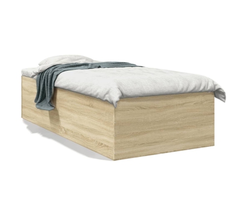 Estructura de cama madera de ingeniería roble Sonoma 75x190 cm