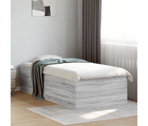 Estructura de cama madera de ingeniería gris Sonoma 75x190 cm