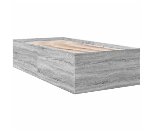 Estructura de cama madera de ingeniería gris Sonoma 75x190 cm