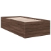 Estructura de cama madera de ingeniería roble marrón 75x190 cm