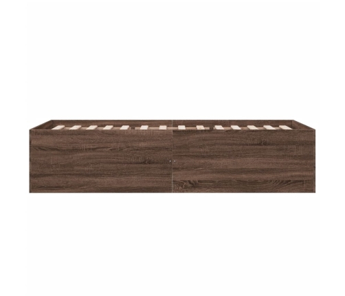 Estructura de cama madera de ingeniería roble marrón 75x190 cm