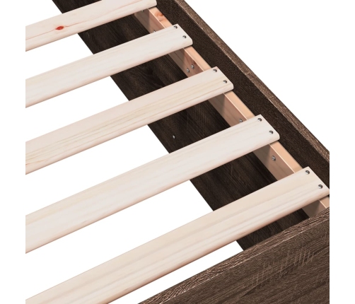 Estructura de cama madera de ingeniería roble marrón 75x190 cm